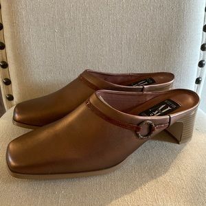 AJ Valenci Vintage Leather Slip On Mules Y2K Copper Size 11